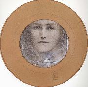 Fernand Khnopff Brown eyes and a Blue Flower